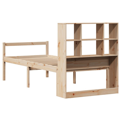vidaXL Massivholzbett mit Regal ohne Matratze 90x190 cm Kiefer