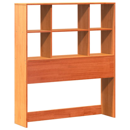 vidaXL Lit en bois massif avec étagère sans matelas Marron ciré 75x190 cm