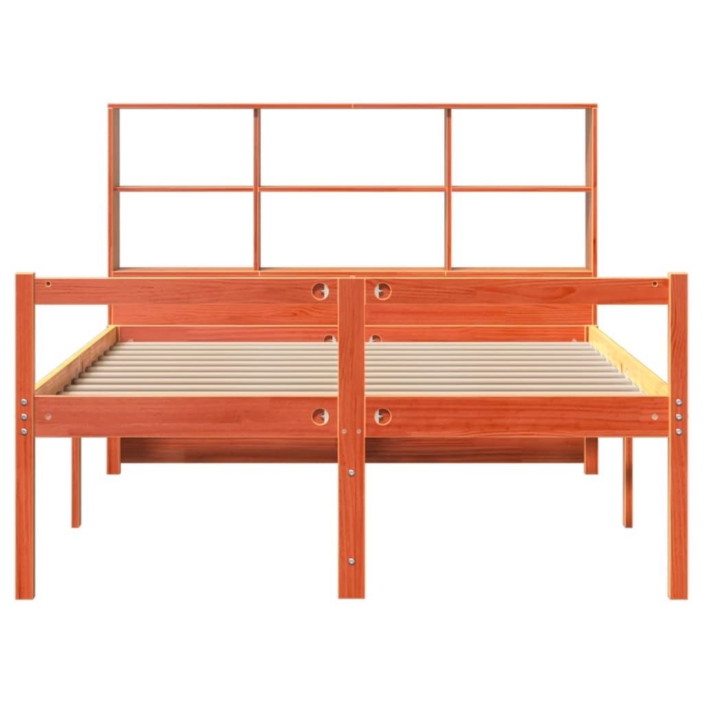 vidaXL Massivholzbett ohne Matratze Wachsbraun 140x190 cm Massivholz