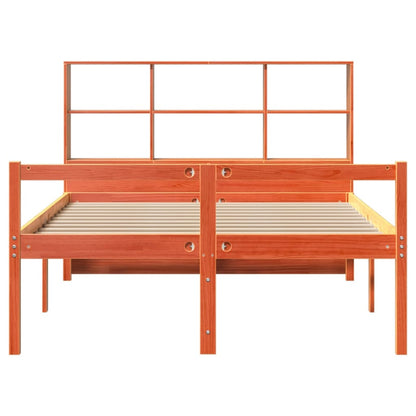 vidaXL Massivholzbett ohne Matratze Wachsbraun 140x190 cm Massivholz