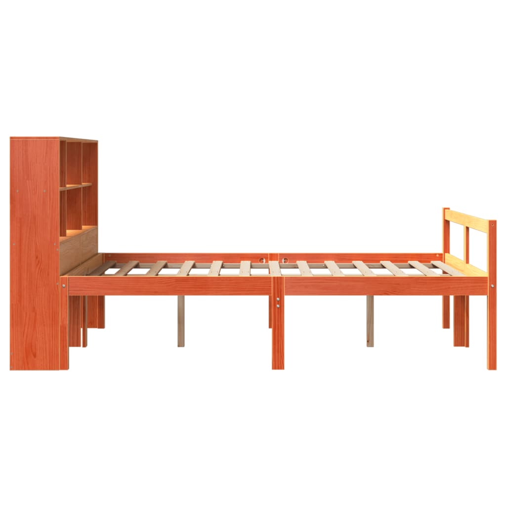 vidaXL Massivholzbett ohne Matratze Wachsbraun 140x190 cm Massivholz