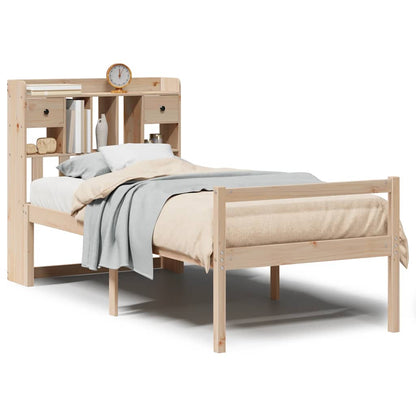 vidaXL Bücherregalbett ohne Matratze 75x190 cm Massivholz Kiefer
