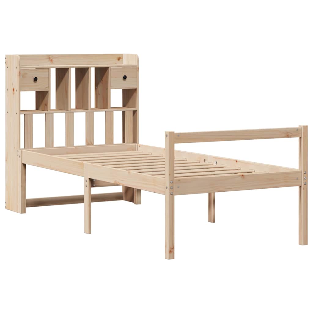 vidaXL Bücherregalbett ohne Matratze 75x190 cm Massivholz Kiefer