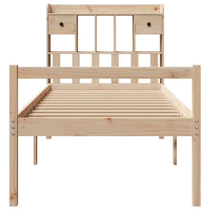 vidaXL Bücherregalbett ohne Matratze 75x190 cm Massivholz Kiefer