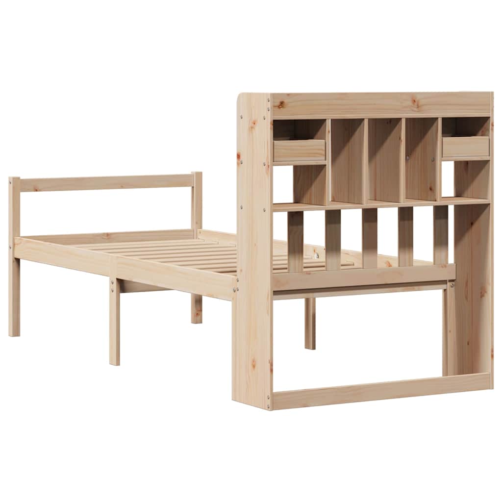 vidaXL Bücherregalbett ohne Matratze 75x190 cm Massivholz Kiefer