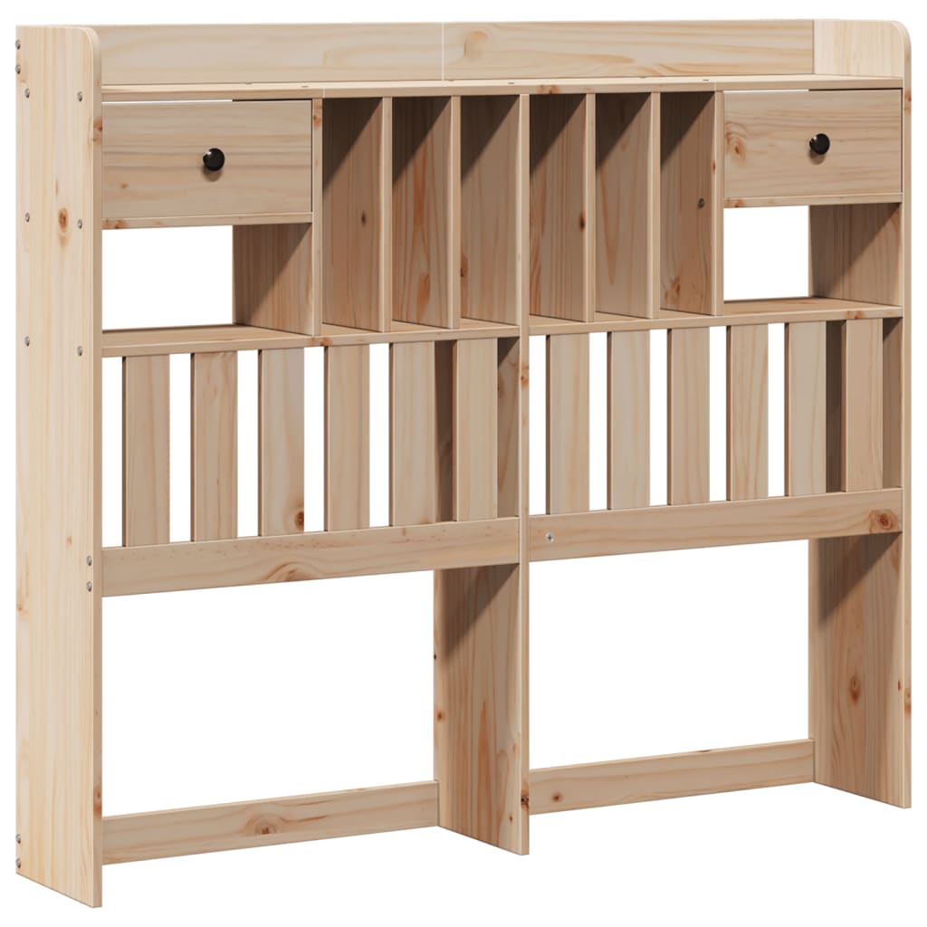vidaXL Massivholzbett mit Regal ohne Matratze 135x190 cm Kiefernholz
