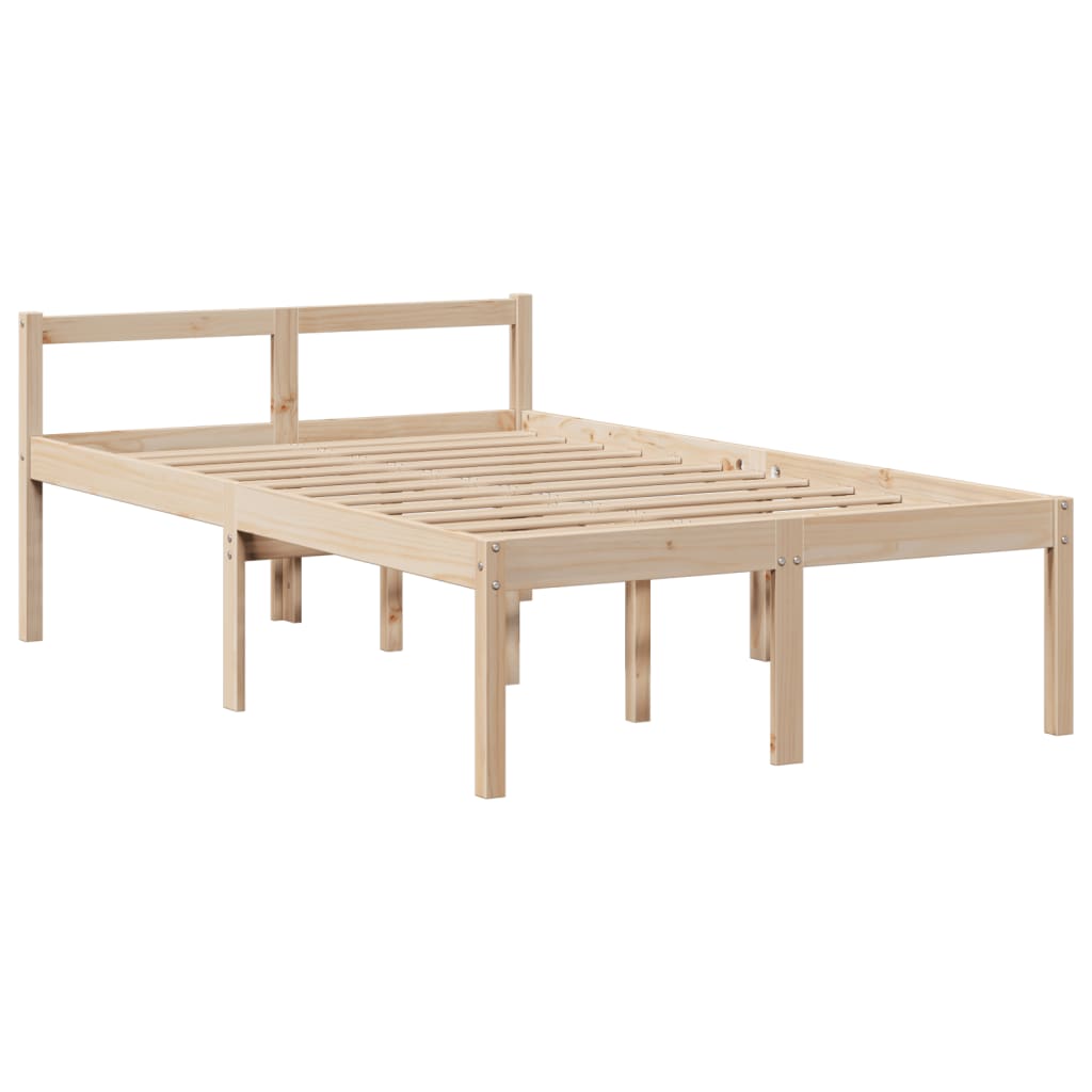 vidaXL Massivholzbett mit Regal ohne Matratze 135x190 cm Kiefernholz