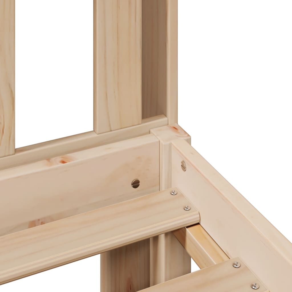 vidaXL Massivholzbett mit Regal ohne Matratze 135x190 cm Kiefernholz