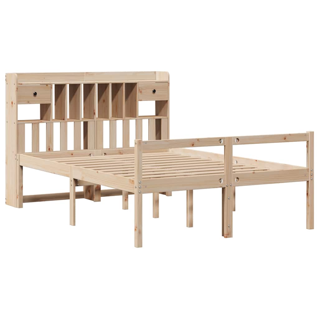 vidaXL Massivholzbett mit Regal ohne Matratze 160x200 cm Kiefernholz