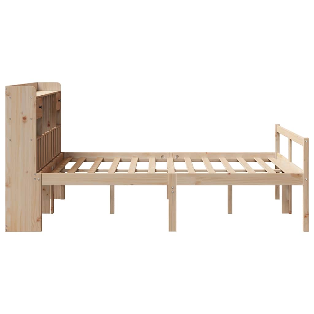 vidaXL Massivholzbett mit Regal ohne Matratze 160x200 cm Kiefernholz