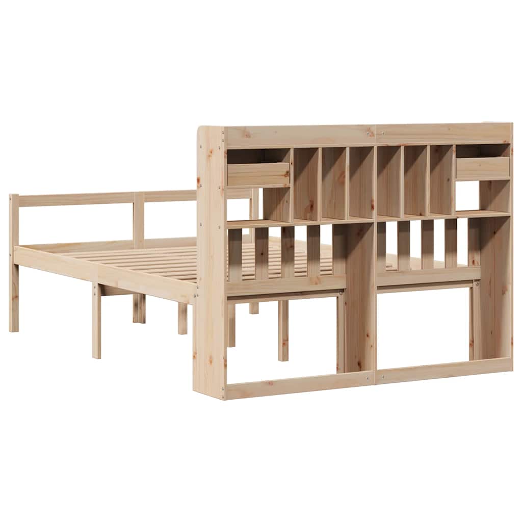 vidaXL Massivholzbett mit Regal ohne Matratze 160x200 cm Kiefernholz