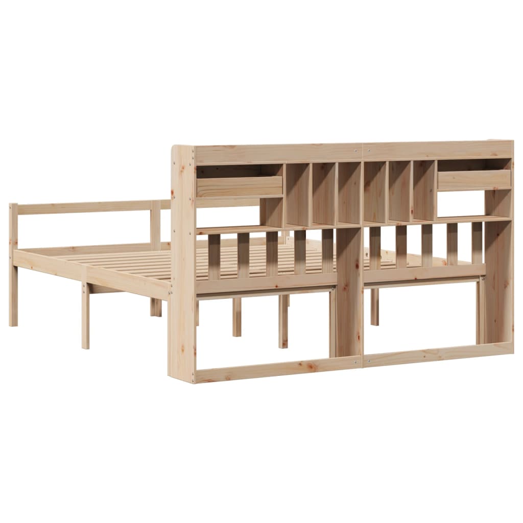 vidaXL Massivholzbett mit Regal ohne Matratze 180x200 cm Kiefernholz