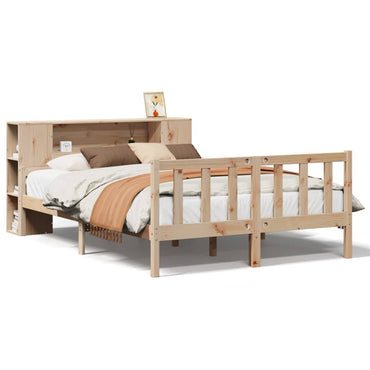 vidaXL Massivholzbett mit Regal ohne Matratze 120x190 cm Kiefernholz