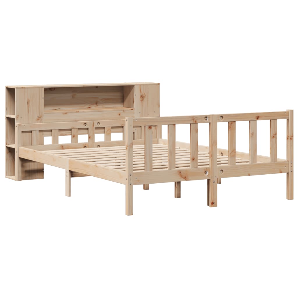 vidaXL Massivholzbett mit Regal ohne Matratze 120x190 cm Kiefernholz