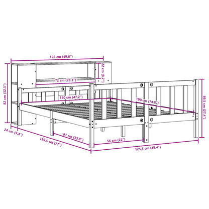vidaXL Massivholzbett mit Regal ohne Matratze 120x190 cm Kiefernholz