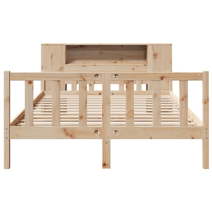vidaXL Massivholzbett mit Regal ohne Matratze 120x190 cm Kiefernholz