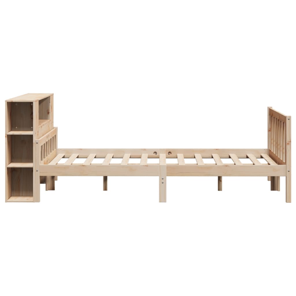 vidaXL Massivholzbett mit Regal ohne Matratze 120x190 cm Kiefernholz