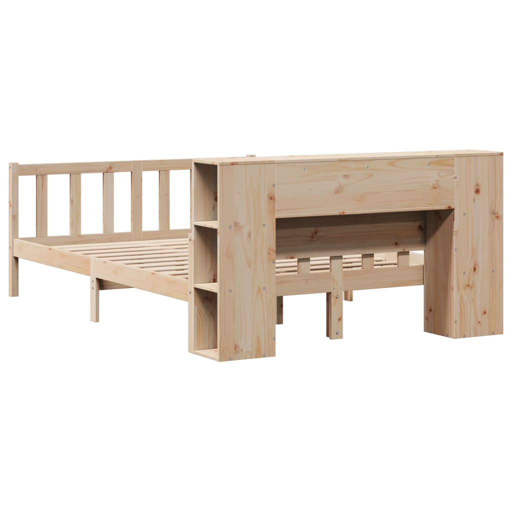 vidaXL Massivholzbett mit Regal ohne Matratze 120x190 cm Kiefernholz