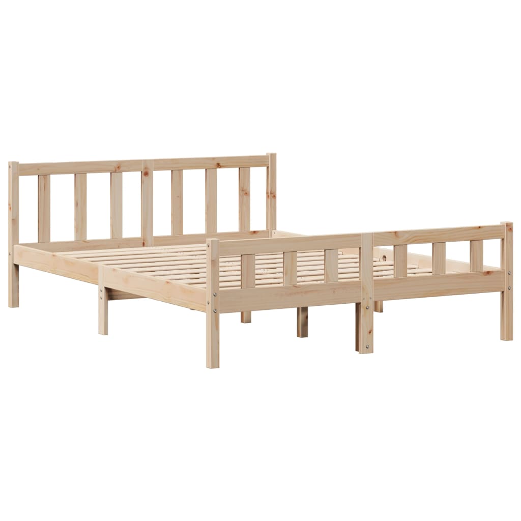 vidaXL Massivholzbett mit Regal ohne Matratze 120x190 cm Kiefernholz