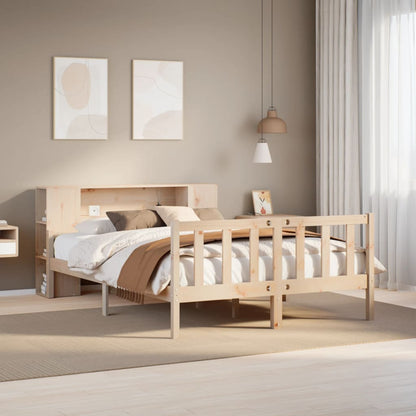 vidaXL Massivholzbett mit Regal ohne Matratze 120x190 cm Kiefernholz