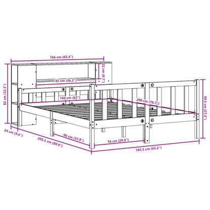 vidaXL Massivholzbett ohne Matratze Wachsbraun 160x200 cm Massivholz