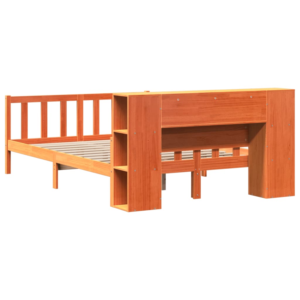 vidaXL Massivholzbett ohne Matratze Wachsbraun 160x200 cm Massivholz