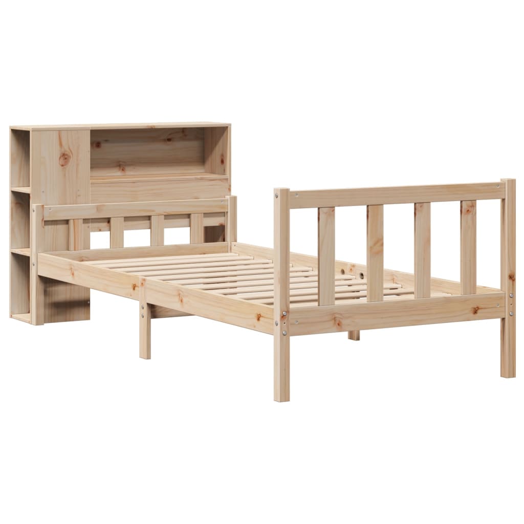 vidaXL Bücherregalbett ohne Matratze 75x190 cm Massivholz Kiefer