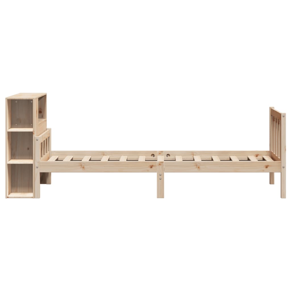 vidaXL Bücherregalbett ohne Matratze 75x190 cm Massivholz Kiefer