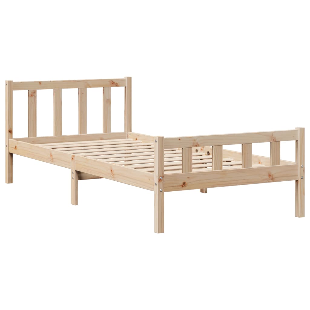 vidaXL Bücherregalbett ohne Matratze 75x190 cm Massivholz Kiefer