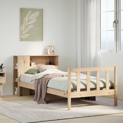 vidaXL Bücherregalbett ohne Matratze 75x190 cm Massivholz Kiefer