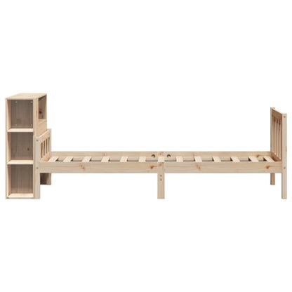 vidaXL Massivholzbett mit Regal ohne Matratze 100x200 cm Kiefer