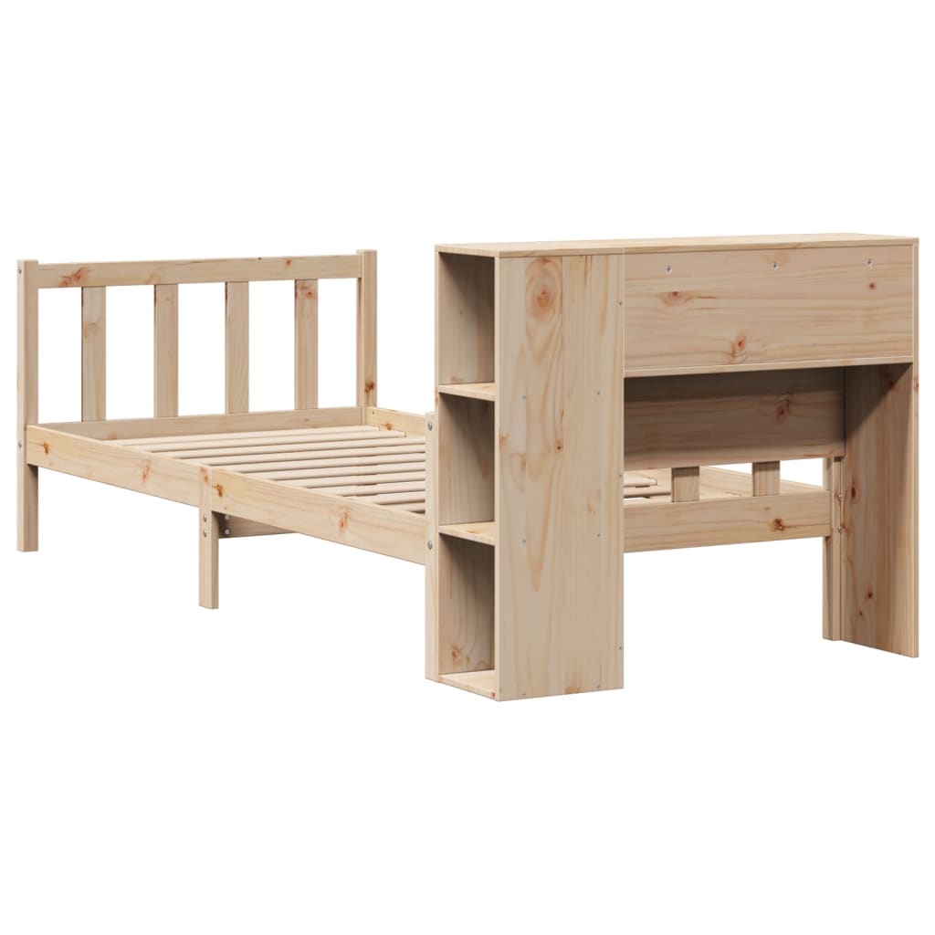 vidaXL Massivholzbett mit Regal ohne Matratze 100x200 cm Kiefer