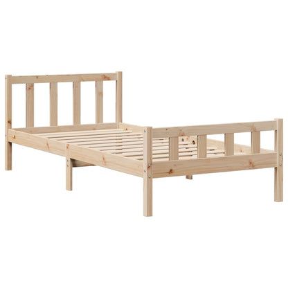 vidaXL Massivholzbett mit Regal ohne Matratze 100x200 cm Kiefer