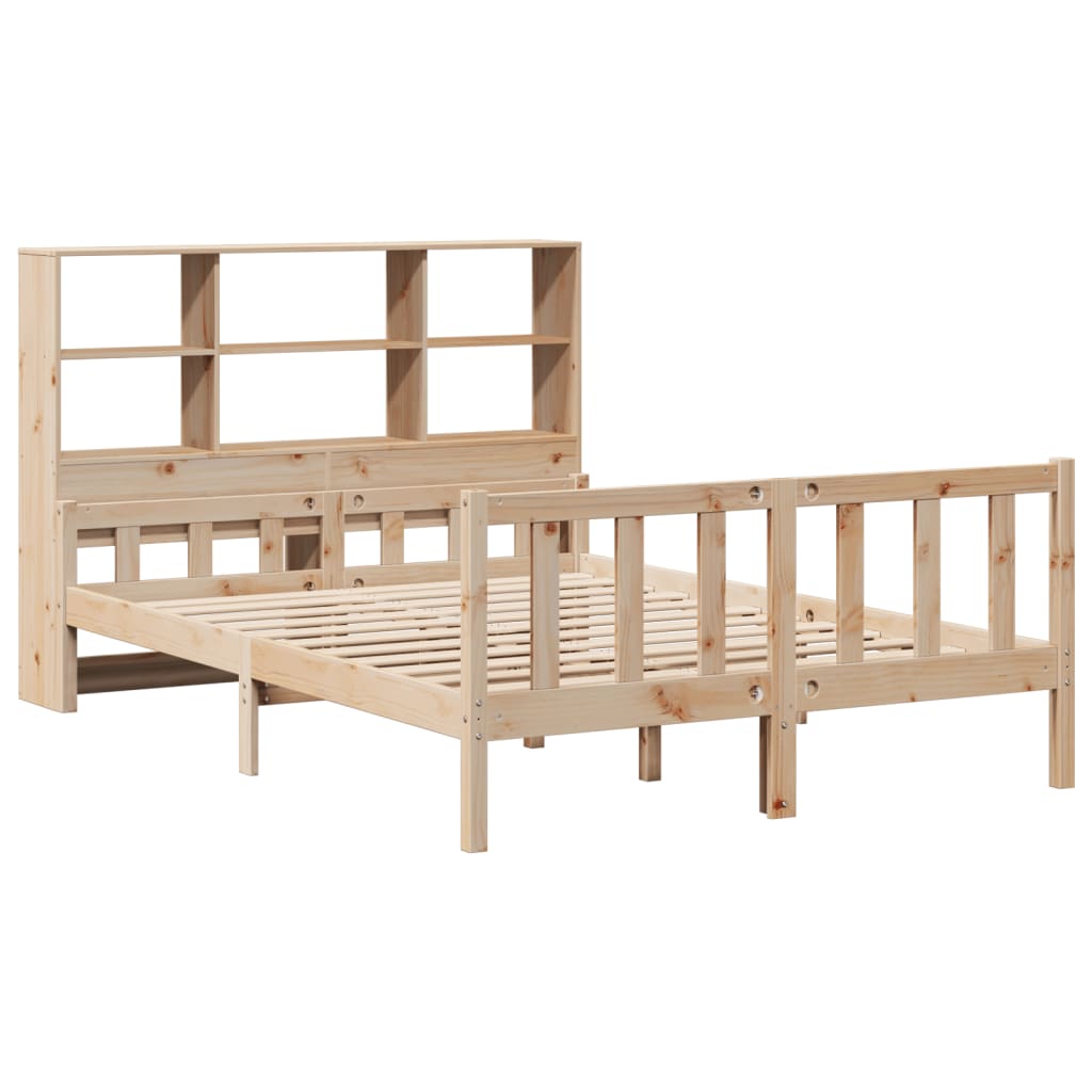 vidaXL Massivholzbett mit Regal ohne Matratze 160x200 cm Kiefernholz