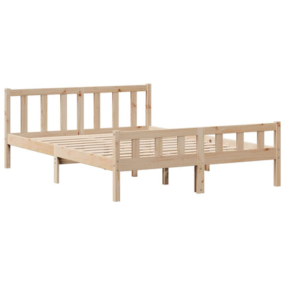 vidaXL Massivholzbett mit Regal ohne Matratze 160x200 cm Kiefernholz