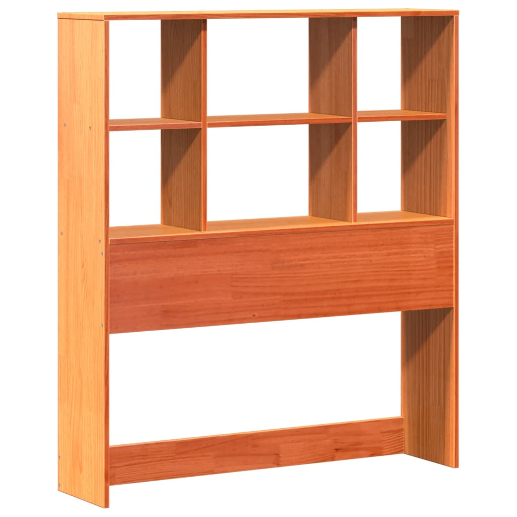 vidaXL Massivholzbett mit Regal ohne Matratze Wachsbraun 75x190 cm