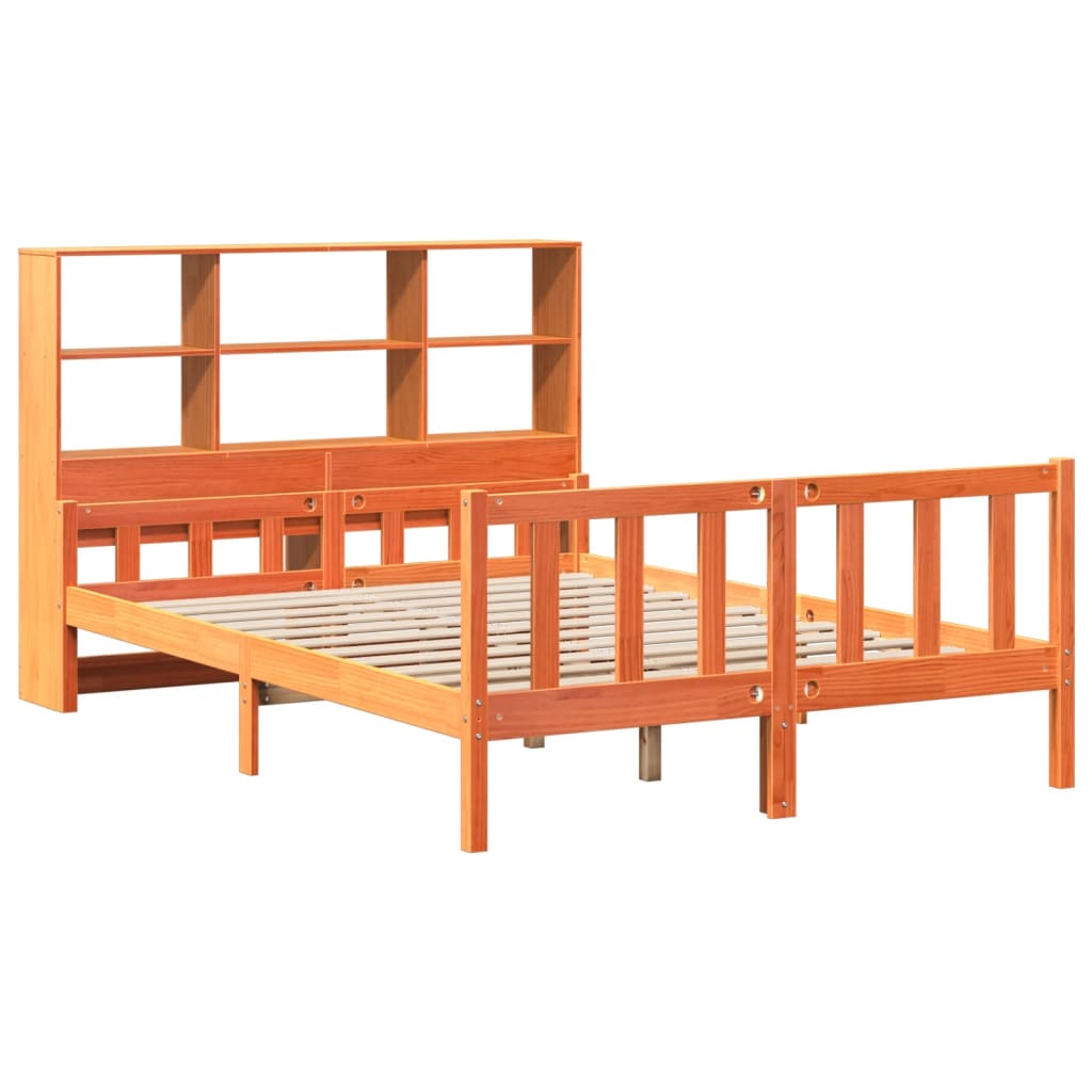 vidaXL Massivholzbett ohne Matratze Wachsbraun 160x200 cm Massivholz