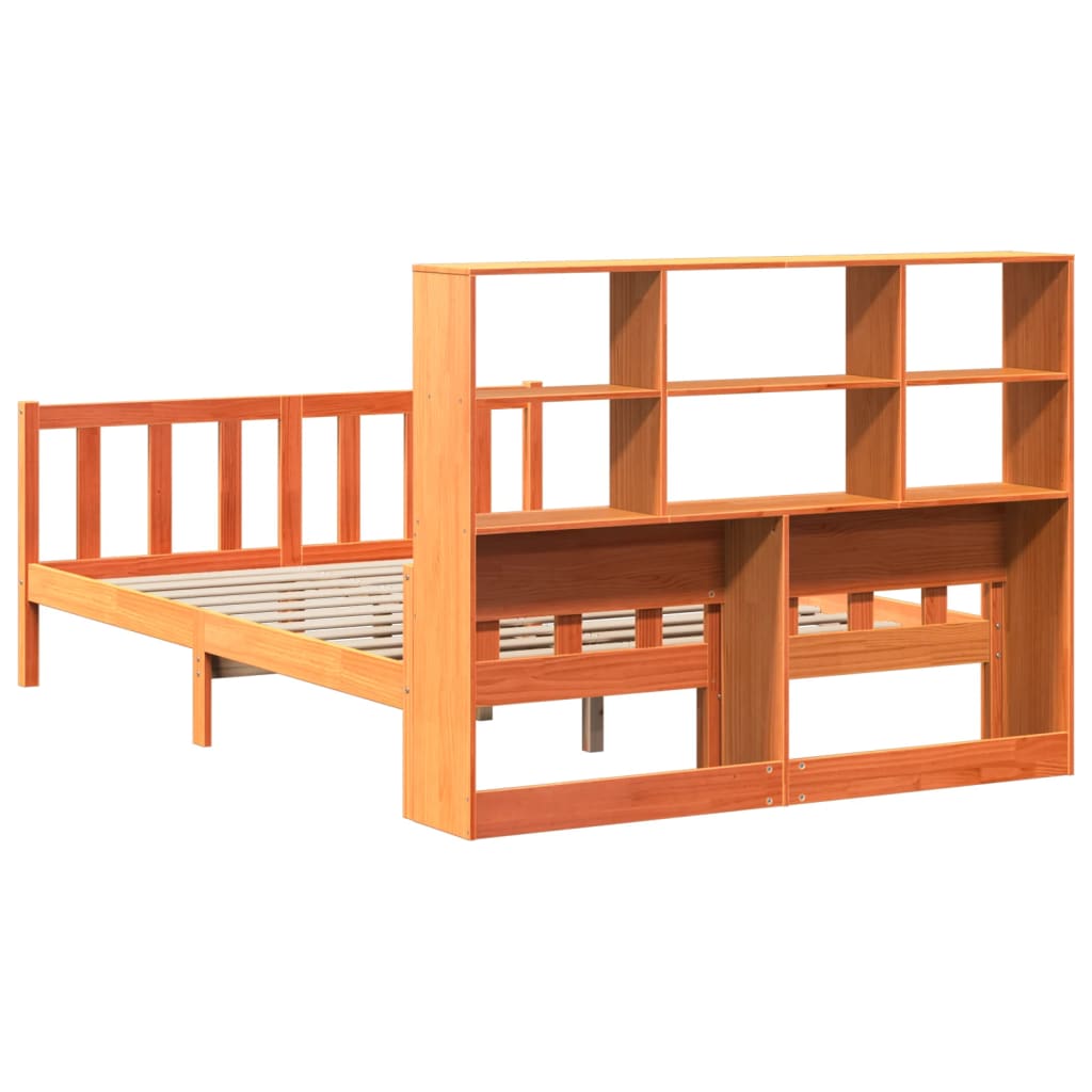vidaXL Massivholzbett ohne Matratze Wachsbraun 160x200 cm Massivholz