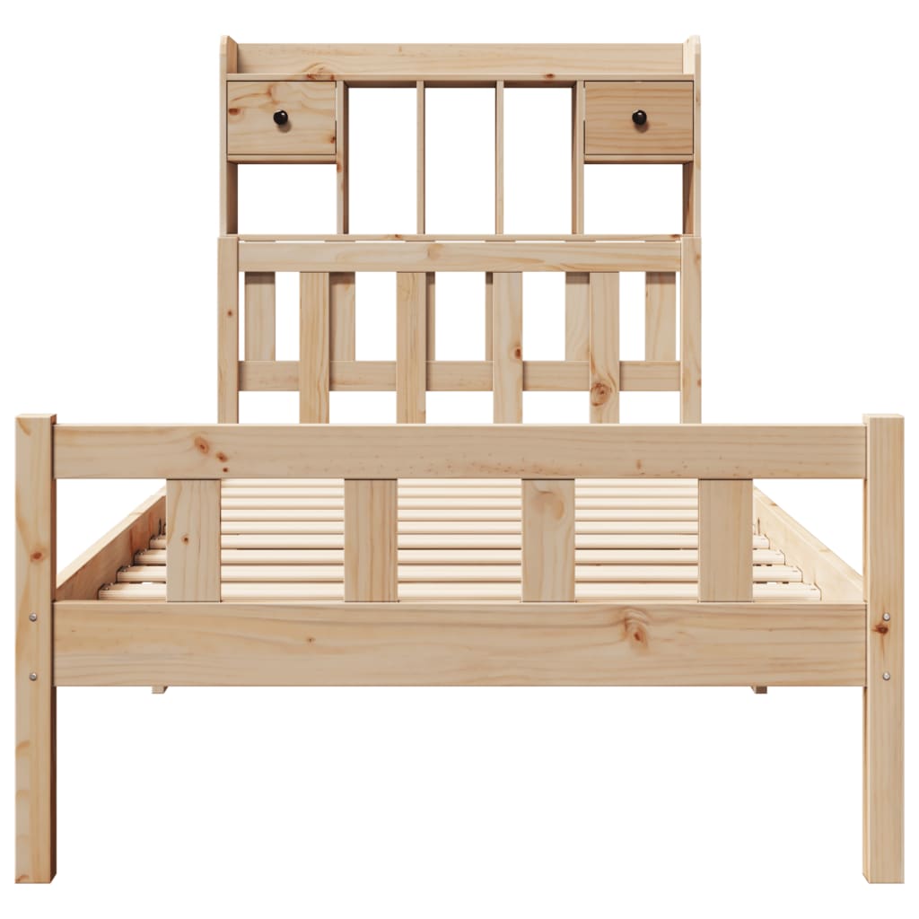 vidaXL Massivholzbett mit Regal ohne Matratze 100x200 cm Kiefer