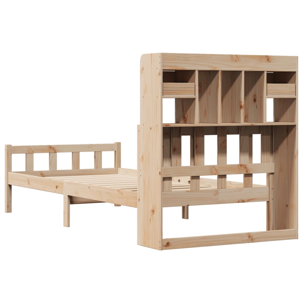 vidaXL Massivholzbett mit Regal ohne Matratze 100x200 cm Kiefer