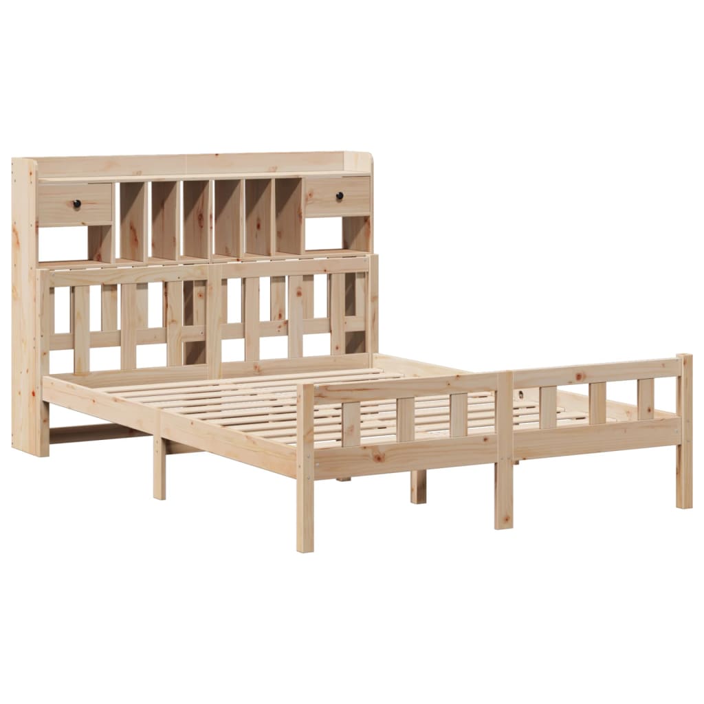 vidaXL Massivholzbett mit Regal ohne Matratze 160x200 cm Kiefernholz