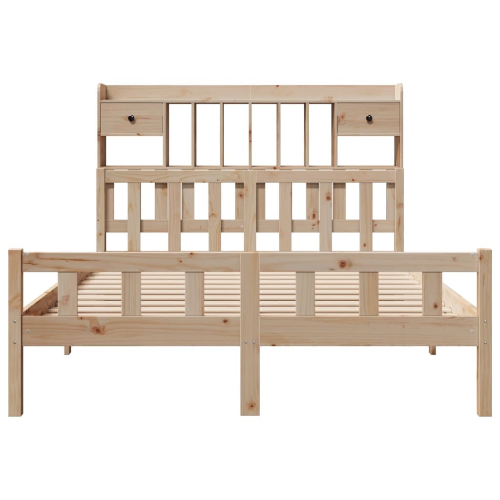 vidaXL Massivholzbett mit Regal ohne Matratze 160x200 cm Kiefernholz