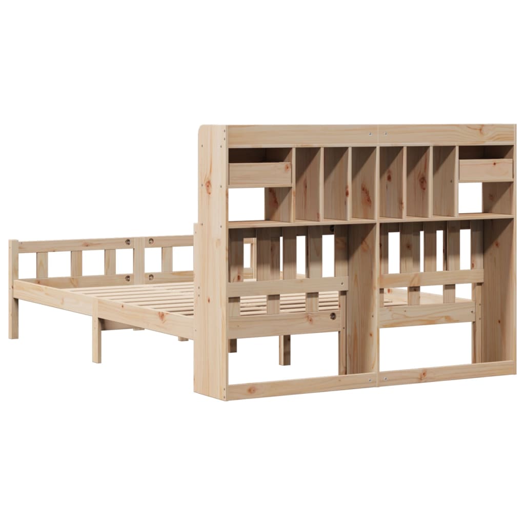 vidaXL Massivholzbett mit Regal ohne Matratze 160x200 cm Kiefernholz