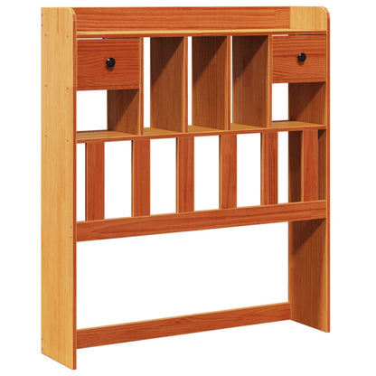 vidaXL Lit en bois massif avec étagère sans matelas Marron ciré 75x190 cm