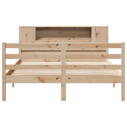 vidaXL Massivholzbett mit Regal ohne Matratze 140x200 cm Kiefernholz
