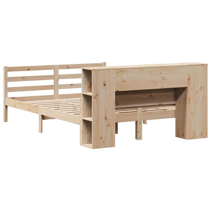 vidaXL Massivholzbett mit Regal ohne Matratze 140x200 cm Kiefernholz