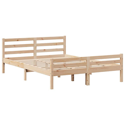 vidaXL Massivholzbett mit Regal ohne Matratze 140x200 cm Kiefernholz