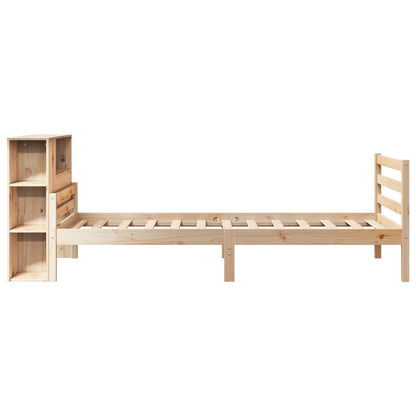 vidaXL Massivholzbett mit Regal ohne Matratze 90x200 cm Kiefer