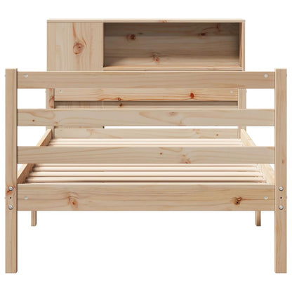 vidaXL Lit en bois massif avec étagère sans matelas 100x200 cm Pin