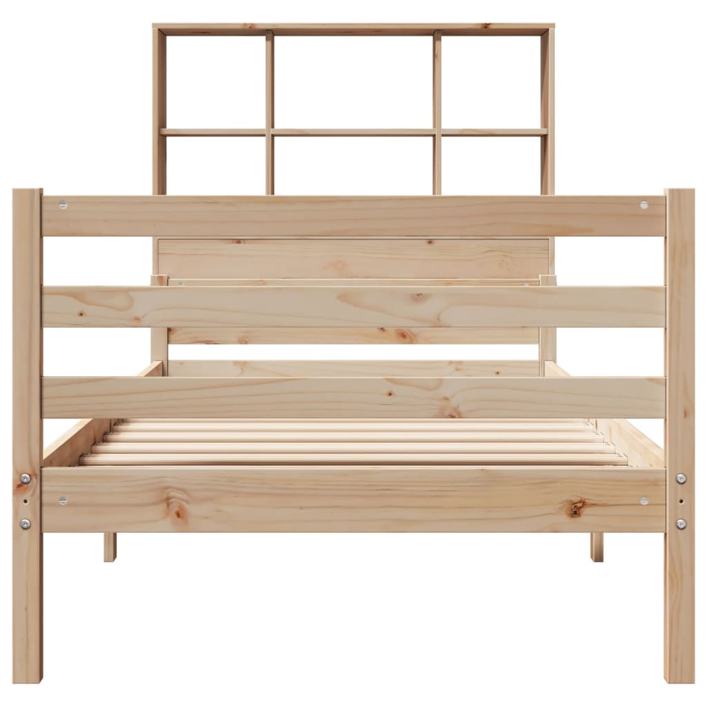 vidaXL Massivholzbett mit Regal ohne Matratze 90x200 cm Kiefer
